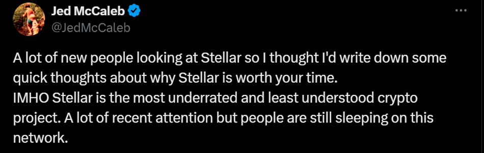 Why Stellar (XLM) is the Most Underrated Cryptocurrency, According to Jed McCaleb