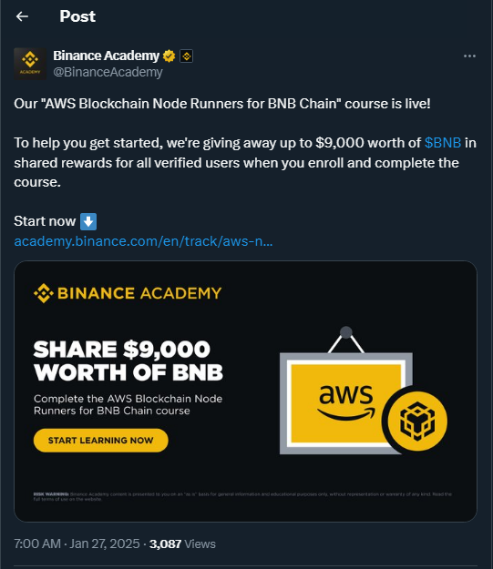 Tweet by BinanceAcademy