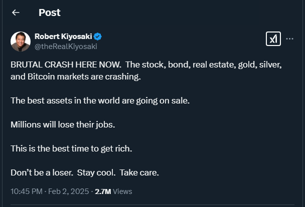 Tweet by theRealKiyosaki