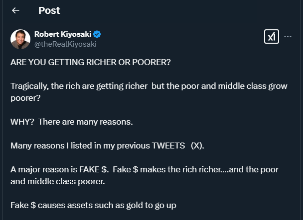 Tweet by Kiyosaki