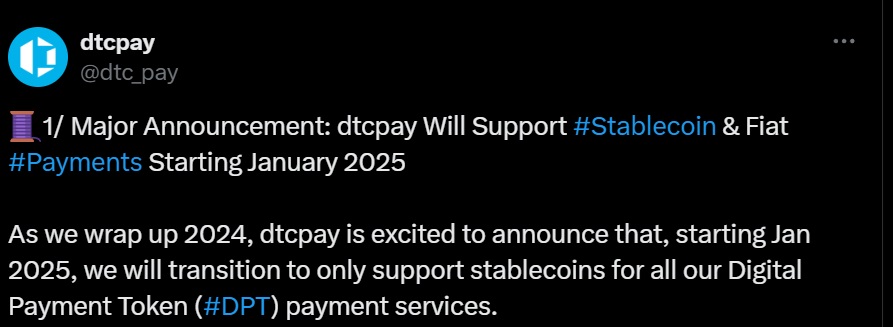 dtcpay tweet